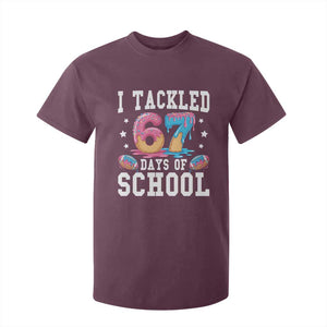 67 Days Of School T Shirt For Kid Six Seven Sports American Football Ice Cream Drip TS14 Maroon Print Your Wear