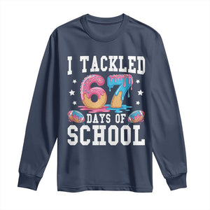 67 Days Of School Long Sleeve Shirt Six Seven Sports American Football Ice Cream Drip TS14 Navy Print Your Wear
