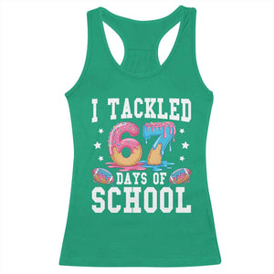 67 Days Of School Racerback Tank Top Six Seven Sports American Football Ice Cream Drip TS14 Irish Green Print Your Wear