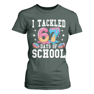 67 Days Of School T Shirt For Women Six Seven Sports American Football Ice Cream Drip TS14 Dark Forest Green Print Your Wear