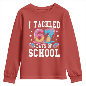 67 Days Of School Youth Sweatshirt Six Seven Sports American Football Ice Cream Drip TS14 Red Print Your Wear