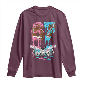 67 Football Meme Long Sleeve Shirt Six Seven Sports American Football Ice Cream Drip TS14 Maroon Print Your Wear