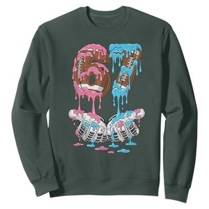 67 Football Meme Sweatshirt Six Seven Sports American Football Ice Cream Drip TS14 Dark Forest Green Print Your Wear