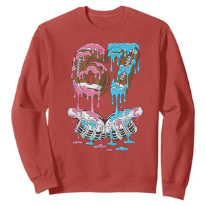 67 Football Meme Sweatshirt Six Seven Sports American Football Ice Cream Drip TS14 Red Print Your Wear