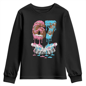 67 Football Meme Youth Sweatshirt Six Seven Sports American Football Ice Cream Drip TS14 Black Print Your Wear
