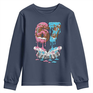 67 Football Meme Youth Sweatshirt Six Seven Sports American Football Ice Cream Drip TS14 Navy Print Your Wear