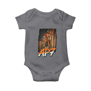 Dirt Bike American Flag Baby Onesie TS14 Charcoal Print Your Wear