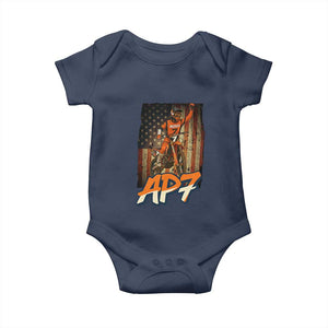 Dirt Bike American Flag Baby Onesie TS14 Navy Print Your Wear