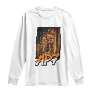 Dirt Bike American Flag Long Sleeve Shirt TS14 White Print Your Wear