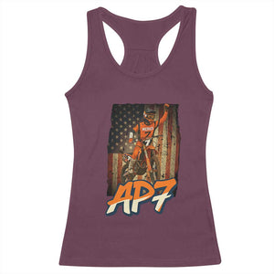 Dirt Bike American Flag Racerback Tank Top TS14 Maroon Print Your Wear