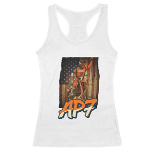 Dirt Bike American Flag Racerback Tank Top TS14 White Print Your Wear