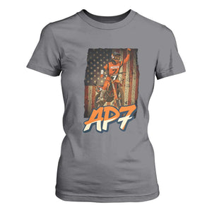 Dirt Bike American Flag T Shirt For Women TS14 Charcoal Print Your Wear