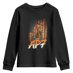 Dirt Bike American Flag Youth Sweatshirt TS14 Black Print Your Wear