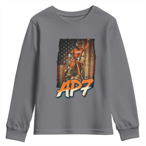 Dirt Bike American Flag Youth Sweatshirt TS14 Charcoal Print Your Wear