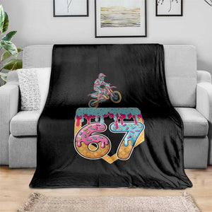67 Six Seven Meme Throw Blanket Funny Dirt Bike Motocross Ice Cream Drip TS14 Print Your Wear