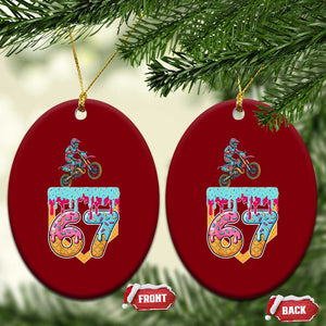 67 Six Seven Meme Ceramic Ornament Funny Dirt Bike Motocross Ice Cream Drip TS14 Print Your Wear