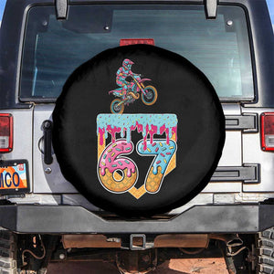 67 Six Seven Meme Spare Tire Cover Funny Dirt Bike Motocross Ice Cream Drip TS14 No hole Black Print Your Wear