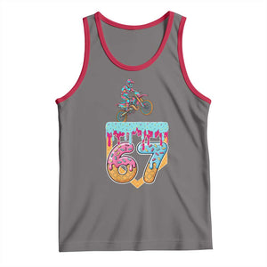 67 Six Seven Meme Tank Top Funny Dirt Bike Motocross Ice Cream Drip TS14 Deep Heather Red Print Your Wear