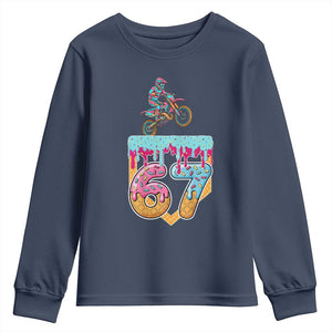 67 Six Seven Meme Youth Sweatshirt Funny Dirt Bike Motocross Ice Cream Drip TS14 Navy Print Your Wear