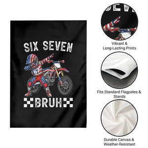 67 Bruh Meme Garden Flag Funny Six Seven Dirt Bike Patriotic American Flag TS14 Print Your Wear