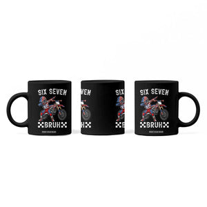 67 Bruh Meme Coffee Mug Funny Six Seven Dirt Bike Patriotic American Flag TS14 Print Your Wear