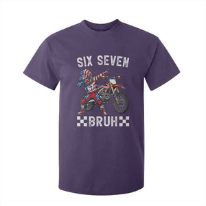 67 Bruh Meme T Shirt For Kid Funny Six Seven Dirt Bike Patriotic American Flag TS14 Purple Print Your Wear