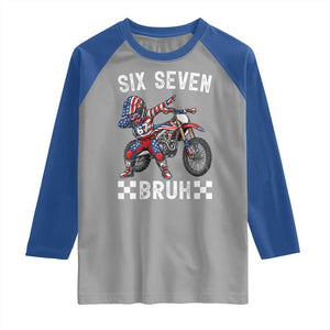 67 Bruh Meme Raglan Shirt Funny Six Seven Dirt Bike Patriotic American Flag TS14 Sport Gray Royal Print Your Wear
