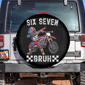 67 Bruh Meme Spare Tire Cover Funny Six Seven Dirt Bike Patriotic American Flag TS14 No hole Black Print Your Wear