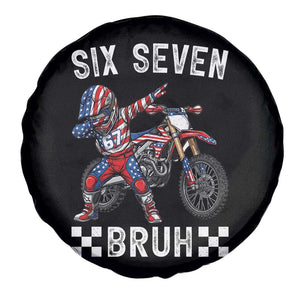 67 Bruh Meme Spare Tire Cover Funny Six Seven Dirt Bike Patriotic American Flag TS14 Print Your Wear