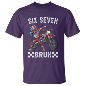67 Bruh Meme T Shirt Funny Six Seven Dirt Bike Patriotic American Flag TS14 Purple Print Your Wear
