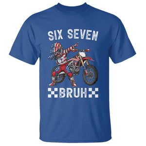 67 Bruh Meme T Shirt Funny Six Seven Dirt Bike Patriotic American Flag TS14 Royal Blue Print Your Wear