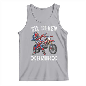 67 Bruh Meme Tank Top Funny Six Seven Dirt Bike Patriotic American Flag TS14 Athletic Heather Print Your Wear