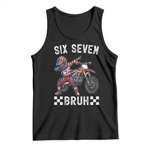 67 Bruh Meme Tank Top Funny Six Seven Dirt Bike Patriotic American Flag TS14 Black Print Your Wear