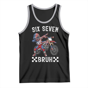 67 Bruh Meme Tank Top Funny Six Seven Dirt Bike Patriotic American Flag TS14 Black Athletic Heather Print Your Wear