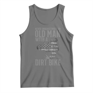 Funny Dirt Bike Motocross Tank Top Never Underestimate An Old Man With A Dirt Bike Motocross TS14 Black Heather Print Your Wear