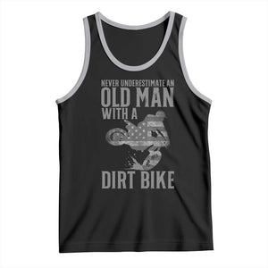 Funny Dirt Bike Motocross Tank Top Never Underestimate An Old Man With A Dirt Bike Motocross TS14 Black Athletic Heather Print Your Wear