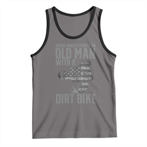 Funny Dirt Bike Motocross Tank Top Never Underestimate An Old Man With A Dirt Bike Motocross TS14 Deep Heather Black Print Your Wear