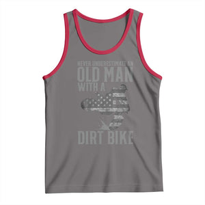 Funny Dirt Bike Motocross Tank Top Never Underestimate An Old Man With A Dirt Bike Motocross TS14 Deep Heather Red Print Your Wear