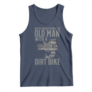 Funny Dirt Bike Motocross Tank Top Never Underestimate An Old Man With A Dirt Bike Motocross TS14 Navy Print Your Wear