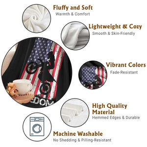 Freedom Motocross Dirt Bike Throw Blanket Patriotic American Flag TS14 Print Your Wear