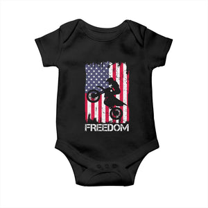 Freedom Motocross Dirt Bike Baby Onesie Patriotic American Flag TS14 Black Print Your Wear