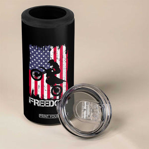 Freedom Motocross Dirt Bike 4 in 1 Can Cooler Tumbler Patriotic American Flag TS14 Print Your Wear