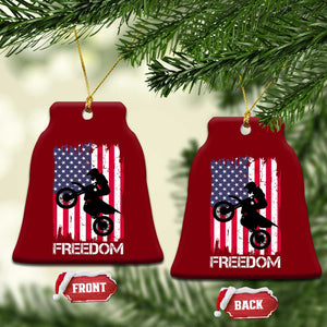 Freedom Motocross Dirt Bike Ceramic Ornament Patriotic American Flag TS14 Print Your Wear