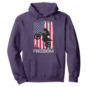 Freedom Motocross Dirt Bike Hoodie Patriotic American Flag TS14 Purple Print Your Wear