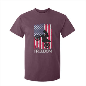 Freedom Motocross Dirt Bike T Shirt For Kid Patriotic American Flag TS14 Maroon Print Your Wear
