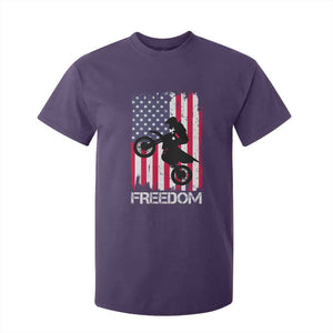 Freedom Motocross Dirt Bike T Shirt For Kid Patriotic American Flag TS14 Purple Print Your Wear