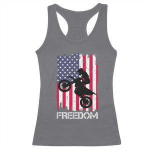 Freedom Motocross Dirt Bike Racerback Tank Top Patriotic American Flag TS14 Charcoal Print Your Wear