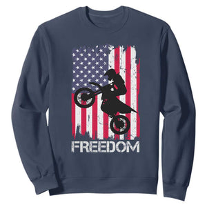 Freedom Motocross Dirt Bike Sweatshirt Patriotic American Flag TS14 Navy Print Your Wear