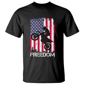 Freedom Motocross Dirt Bike T Shirt Patriotic American Flag TS14 Black Print Your Wear