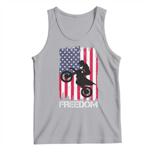 Freedom Motocross Dirt Bike Tank Top Patriotic American Flag TS14 Athletic Heather Print Your Wear